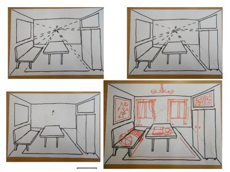 Чертеж детской комнаты с мебелью вид сбоку