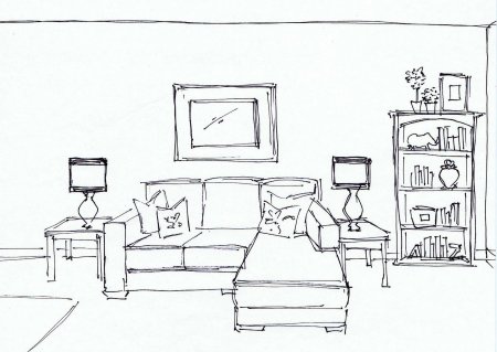 Комната карандашом