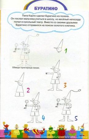 Буратино рисунок