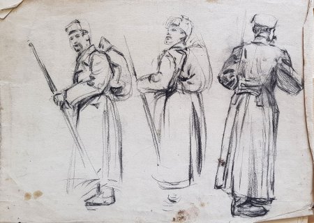 Мужская шинель для рисования