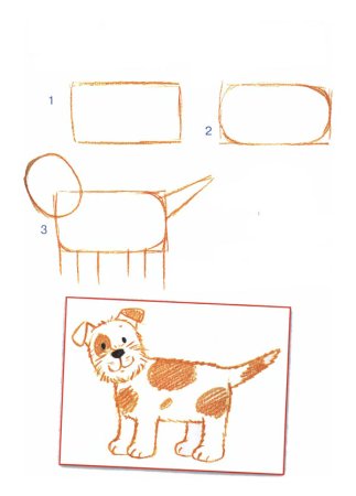 Поэтано рисование собаки