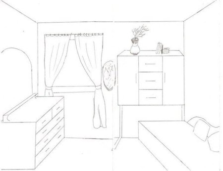 Комната карандашом