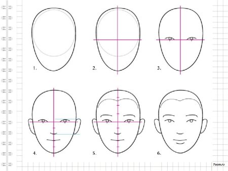 Этапы рисования лица