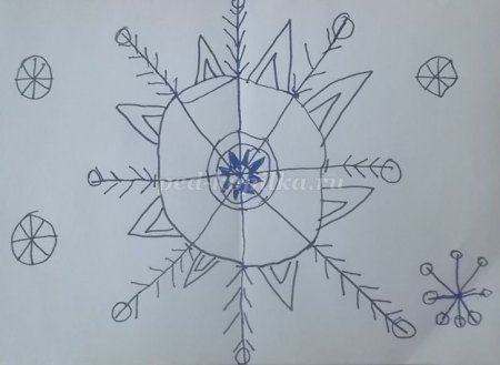 Снежинка урок рисования