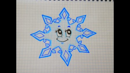 Красивая Снежинка рисунок карандашом