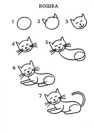 Котики для рисования для начинающих