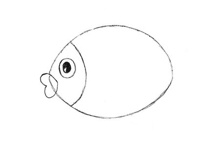 Рыба рисунок для детей карандашом