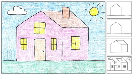 Поэтапное рисование дом