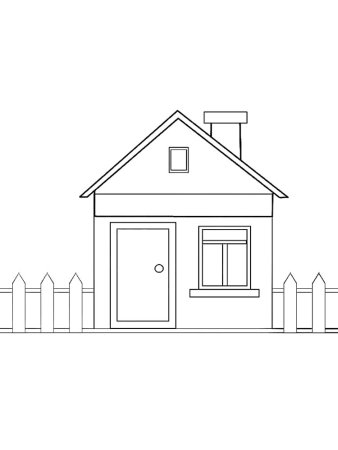 Деревянный дом карандашом