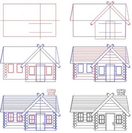 Рисование в средней группе домик в деревне