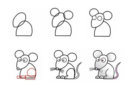 Рисунок мыши пошагово