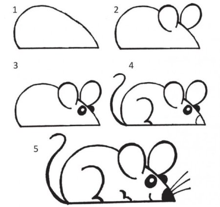 Рисуем мышку с детьми 5 лет