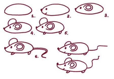 Мышка рисовать поэтапно