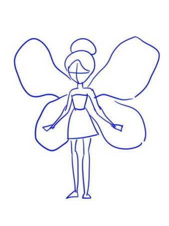 Рисуем дюймовочку поэтапно