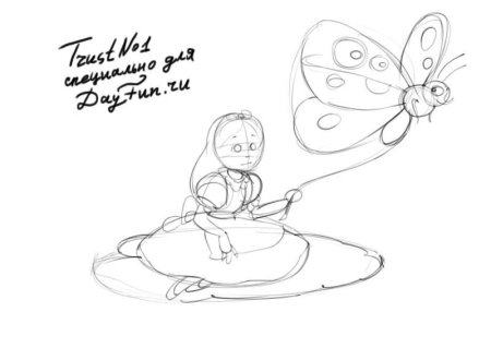 Рисунок к сказке Андерсена Дюймовочка