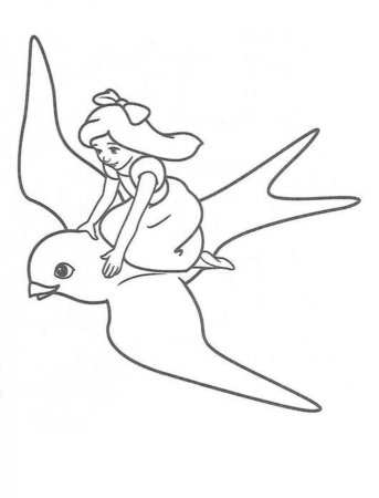 Андерсен Дюймовочка раскраска