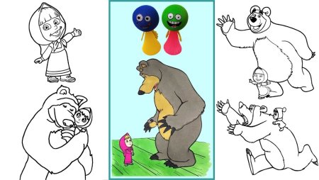 Машу и медведь рисовать пошагово