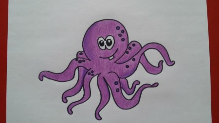 Поэтапное рисование осьминога для детей