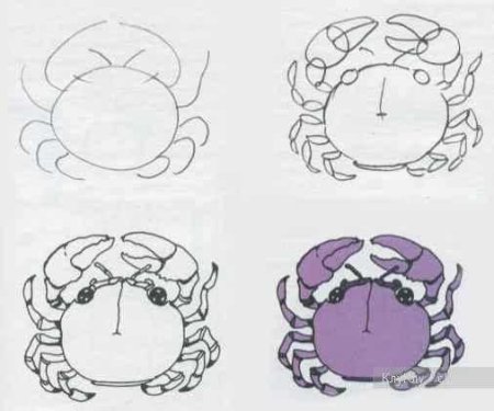 Краб черно белый