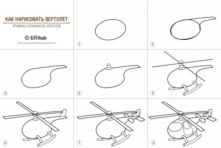 Поэтапное рисование вертолета