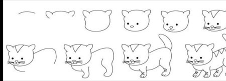 Поэтапное рисование кота
