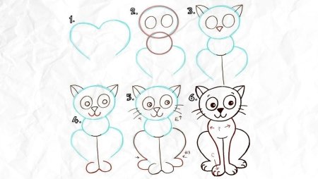Этапы рисования кота для детей