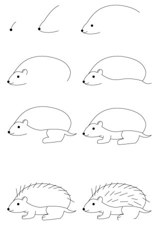 Нарисовать ежика легко