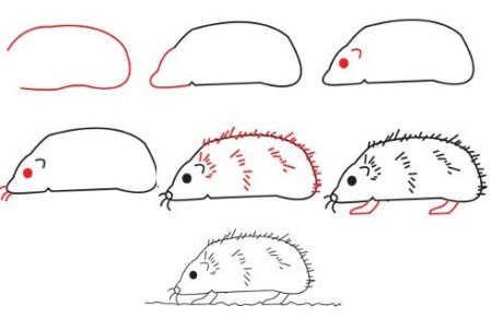 Ежик для рисования без иголок