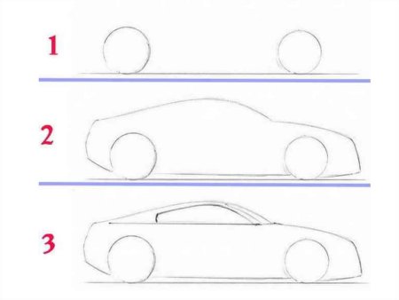 Рисование машины пошагово