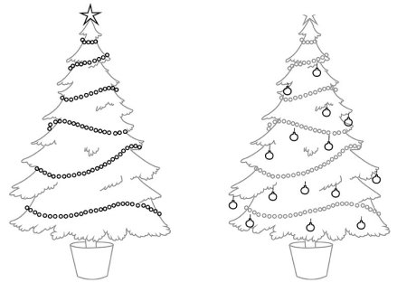 Поэтапное рисование елки