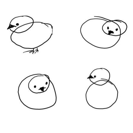 Пошаговое рисование цыпленка