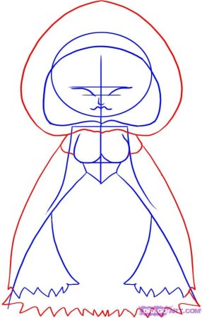 Красная шапочка поэтапное рисование