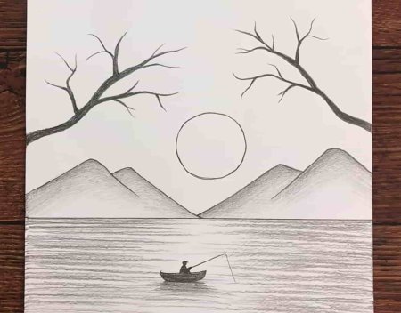 Этапы рисования пейзажа