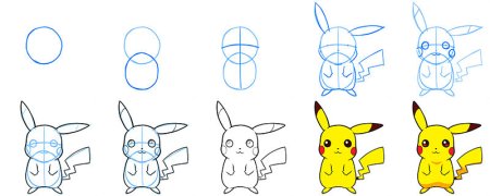 Как нарисовать покемона Пикачу