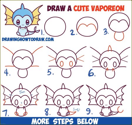 Поэтапное рисование покемонов