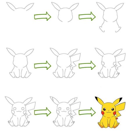 Лёгкие рисунки Пикачу