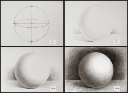 Яблоко штриховка карандашом