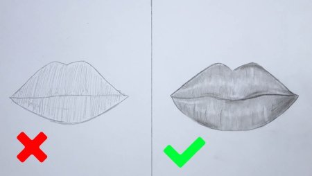 Пошаговое рисование губ