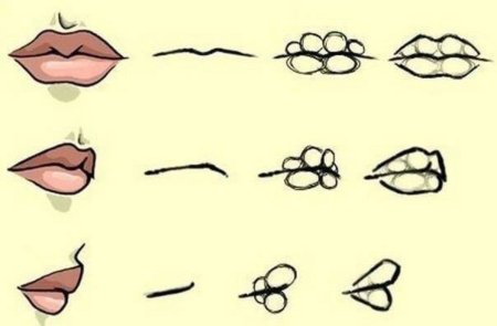 Рисование губ поэтапно для начинающих