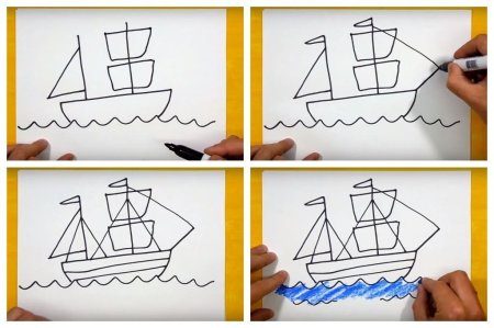 Этап рисование кораблики