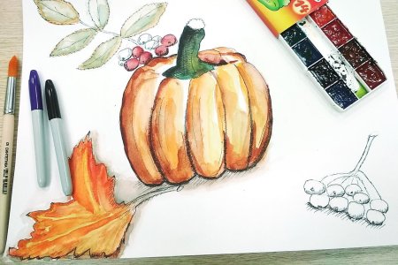 Цветы маркерами для скетчинга