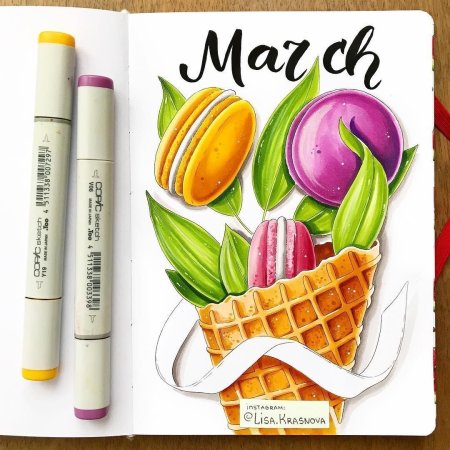 Рисунки маркерами для скетчинга легкие