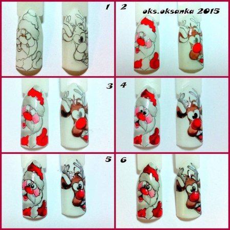 Новогодние ногти пошагово