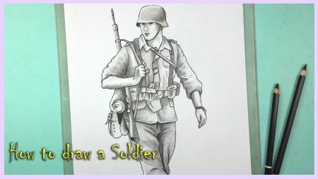 Солдат рисунок карандашом