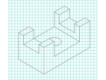 Объемные фигуры на клетчатой бумаге