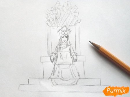 Портрет снежной королевы карандашом