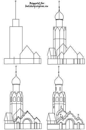 Уроки рисования храмов и церквей