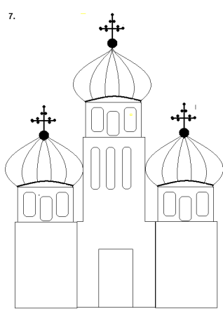 Поэтапное рисование церкви