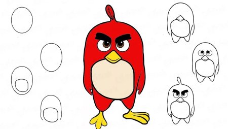 Пошаговый рисунок Дональд Дака