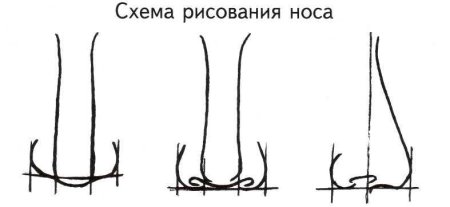 Как нарисовать нос ребенку